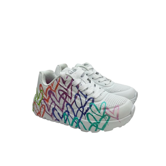 Skechers x JGoldcrown Uno Lite “Spread the Love” Kids Sneakers Size 12 - Picture 2 of 6